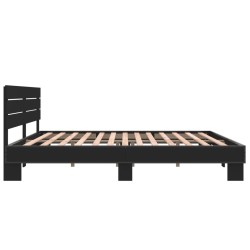 Cadre de lit sans matelas noir 200x200 cm 