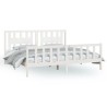 Cadre de lit sans matelas blanc bois de pin massif 