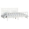 Cadre de lit sans matelas blanc bois de pin massif 