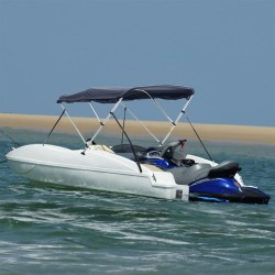 Toit bimini à 3 arceaux parois latérales 183x(137-152)x137 cm 
