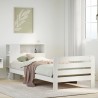 Cadre de lit sans matelas blanc 90x200 cm bois de pin massif 