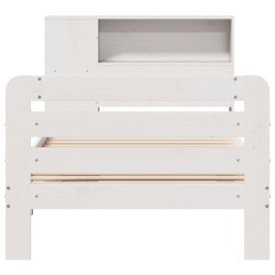 Cadre de lit sans matelas blanc 90x200 cm bois de pin massif 