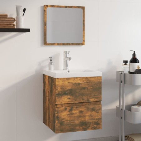 Meubles de salle de bain Chêne fumé Bois d'ingénierie 