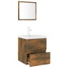 Meubles de salle de bain Chêne fumé Bois d'ingénierie 