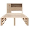 Lit bibliothèque sans matelas 90x190 cm bois massif 