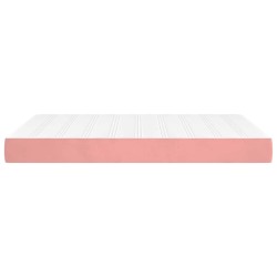 Matelas de lit à ressorts ensachés rose 140x210x20 cm velours 