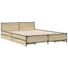 Cadre de lit avec tiroirs sans matelas chêne sonoma 120x190 cm 
