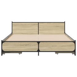 Cadre de lit avec tiroirs sans matelas chêne sonoma 120x190 cm 