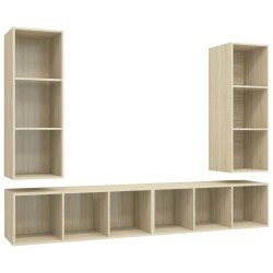 Meubles TV muraux 4 pcs Chêne sonoma Bois d'ingénierie 