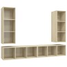 Meubles TV muraux 4 pcs Chêne sonoma Bois d'ingénierie 