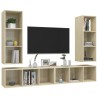 Meubles TV muraux 4 pcs Chêne sonoma Bois d'ingénierie 