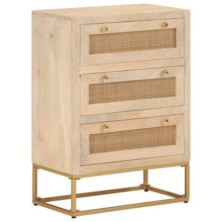 Commode 55x30x76 cm bois massif de manguier et fer 