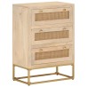 Commode 55x30x76 cm bois massif de manguier et fer 