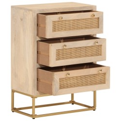 Commode 55x30x76 cm bois massif de manguier et fer 