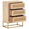 Commode 55x30x76 cm bois massif de manguier et fer 