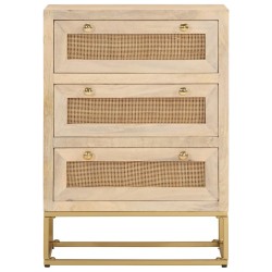 Commode 55x30x76 cm bois massif de manguier et fer 