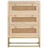 Commode 55x30x76 cm bois massif de manguier et fer 