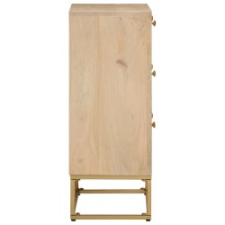 Commode 55x30x76 cm bois massif de manguier et fer 