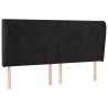 Tête de lit avec oreilles Noir 203x23x118/128 cm Velours 