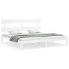 Cadre de lit sans matelas blanc 200x200 cm bois massif de pin 