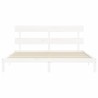Cadre de lit sans matelas blanc 200x200 cm bois massif de pin 