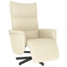 Fauteuil inclinable avec repose-pieds crème similicuir  