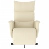 Fauteuil inclinable avec repose-pieds crème similicuir  