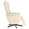 Fauteuil inclinable avec repose-pieds crème similicuir  