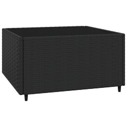 Salon de jardin 3 pcs avec coussins Noir Résine tressée 