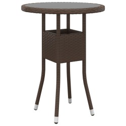 Ensemble à manger de jardin 3pcs Résine tressée Marron 
