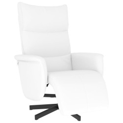 Fauteuil inclinable avec repose-pieds blanc similicuir 
