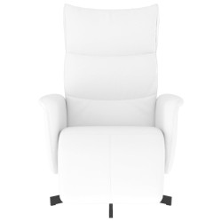 Fauteuil inclinable avec repose-pieds blanc similicuir 