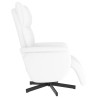 Fauteuil inclinable avec repose-pieds blanc similicuir 
