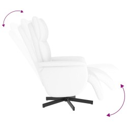 Fauteuil inclinable avec repose-pieds blanc similicuir 