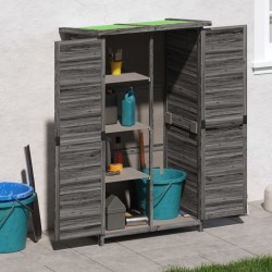 Abri à outils de jardin gris 83x57x140 cm bois massif pin 