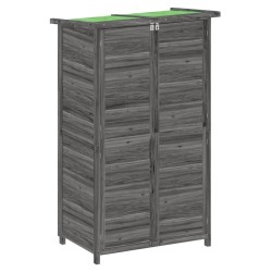 Abri à outils de jardin gris 83x57x140 cm bois massif pin 