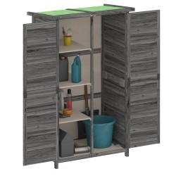 Abri à outils de jardin gris 83x57x140 cm bois massif pin 
