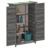 Abri à outils de jardin gris 83x57x140 cm bois massif pin 