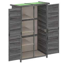 Abri à outils de jardin gris 83x57x140 cm bois massif pin 