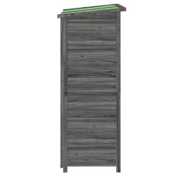Abri à outils de jardin gris 83x57x140 cm bois massif pin 