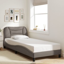 Cadre de lit sans matelas taupe 90x200 cm tissu 