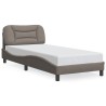 Cadre de lit sans matelas taupe 90x200 cm tissu 