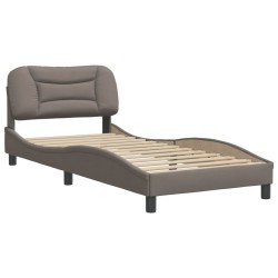 Cadre de lit sans matelas taupe 90x200 cm tissu 