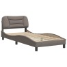 Cadre de lit sans matelas taupe 90x200 cm tissu 