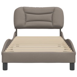Cadre de lit sans matelas taupe 90x200 cm tissu 
