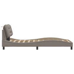 Cadre de lit sans matelas taupe 90x200 cm tissu 