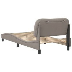 Cadre de lit sans matelas taupe 90x200 cm tissu 