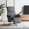 Fauteuil inclinable avec repose-pieds gris foncé tissu 