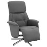 Fauteuil inclinable avec repose-pieds gris foncé tissu 