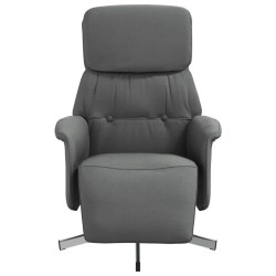 Fauteuil inclinable avec repose-pieds gris foncé tissu 